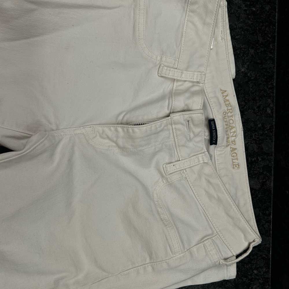 American Eagle Outfitters Super Stretch Cream Jeans